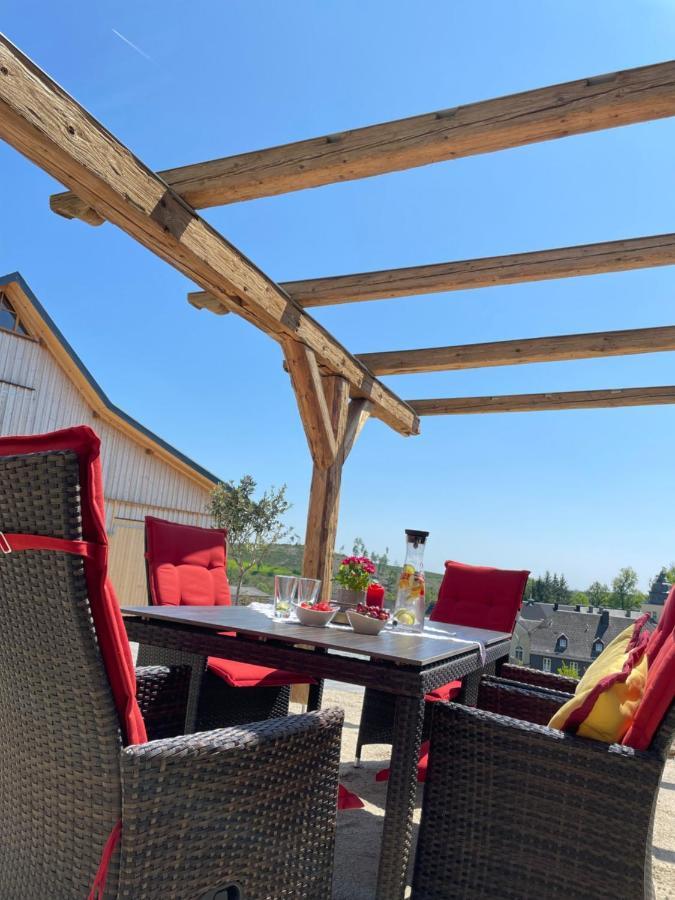 Chalet-Ferienwohnung Aehrenglueck, 70 Qm, Wellness/Fitness/Sauna - Bergroedelhof Feilitzsch Eksteriør billede